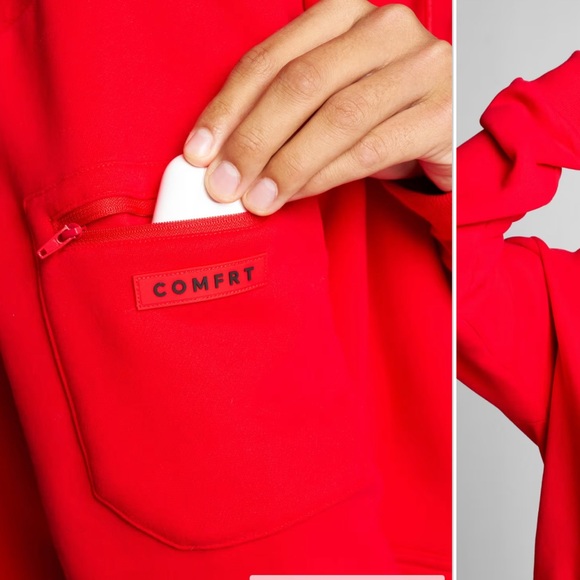 NWT Comfrt Airplane Travel Hoodie -Crimson Size Med - Picture 4 of 6